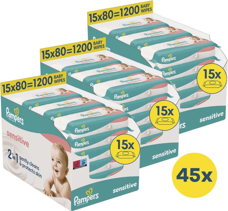 Sensitive - Billendoekjes - 3600 doekjes - 45 x 80 fra Pampers – produktbillede