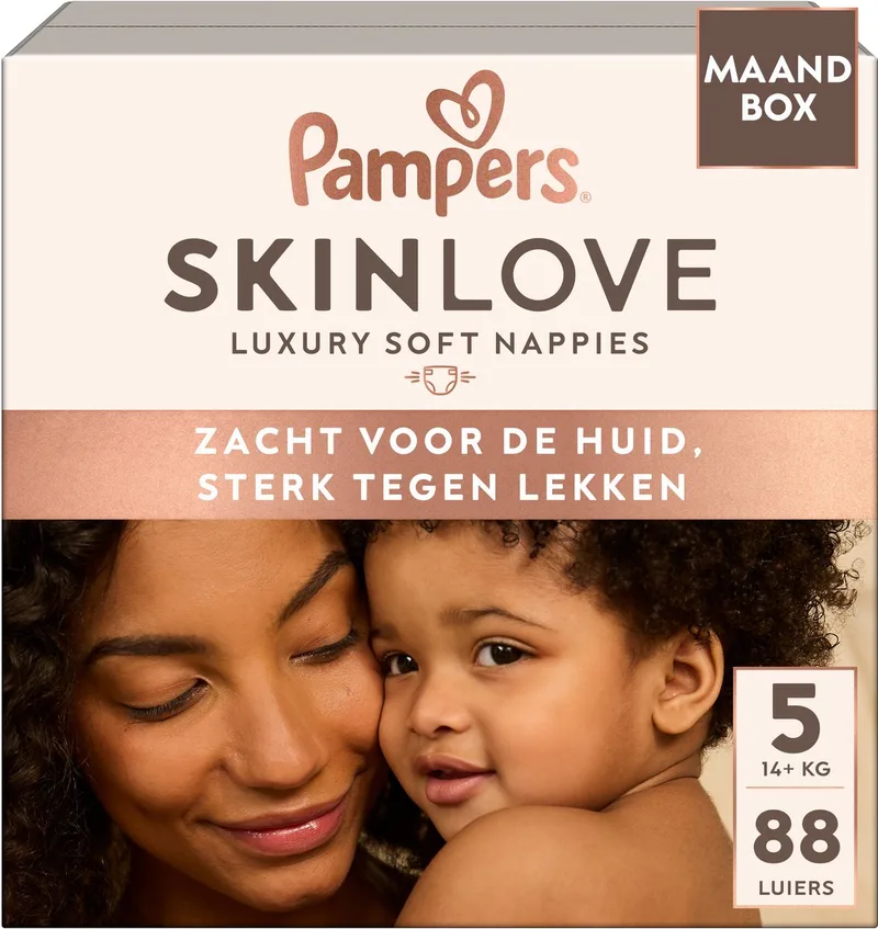 Skinlove - Maat 5 - 88 Luiers - 14kg+ - Zacht Voor De Huid - Sterk Tegen Lekken de Pampers – photo produit