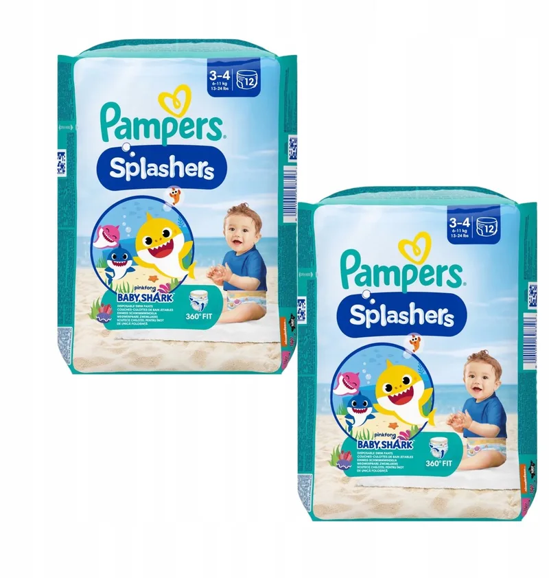 Splashers Maat 3 Zwemluiers 2x12 stokjes (6-11 kg) de Pampers – photo produit