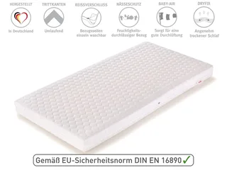 Babymatratze Mariella-Hygienica®, Paradies, 9.5 cm hoch, sichere & getestete Babymatratze nach DIN-Norm fra Paradies – produktbillede 2 af 5