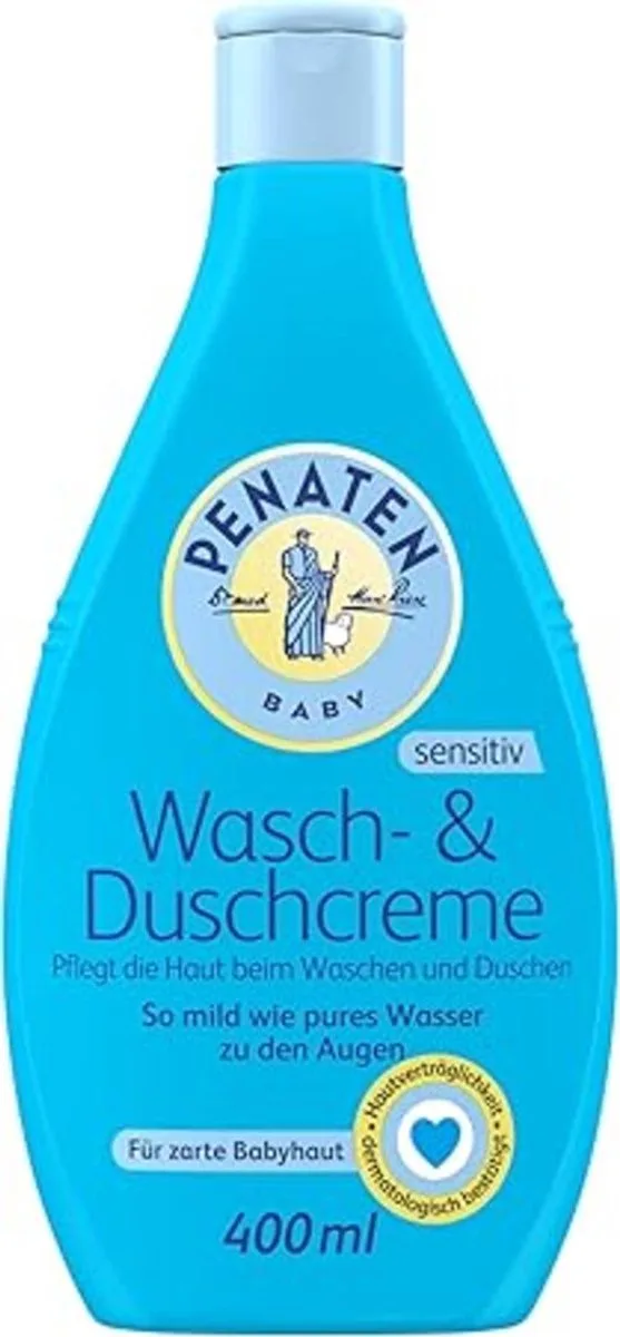Wash & Shower Cream 400 ml – Milde Baby Douchegel & Shampoo – Zonder Parabenen & Kleurstoffen – Voor Pasgeborenen
