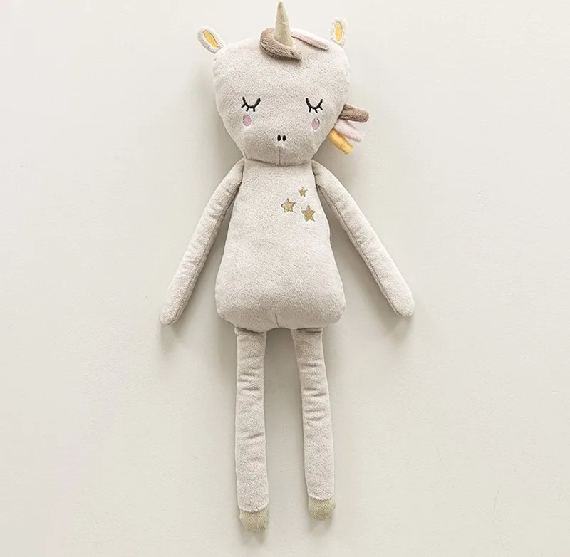 Pluche knuffel - Eenhoorn Lara - 50 cm lang - Velvet - Beige van Petite Amélie in Beige-Eenhoorn – productfoto
