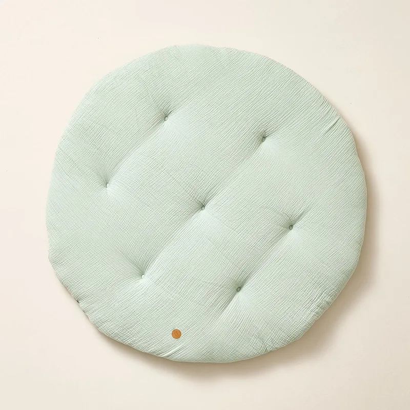 Speelmat baby - Speelkleed rond - 100% Biologisch mousseline katoen - Luxe en veilige plek voor ontwikkelingsactiviteiten - Gebruik in speeltenten of tipi-tenten - Ø 100 cm van Petite Amélie in Groen – productfoto