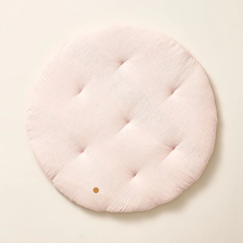 Speelmat baby - Speelkleed rond - 100% Biologisch mousseline katoen - Luxe en veilige plek voor ontwikkelingsactiviteiten - Gebruik in speeltenten of tipi-tenten - Ø 100 cm de Petite Amélie en Rose – photo produit