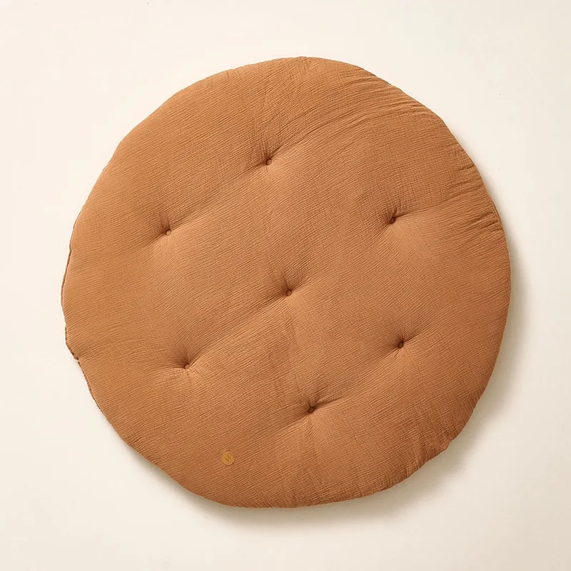 Speelmat baby - Speelkleed rond - 100% Biologisch mousseline katoen - Luxe en veilige plek voor ontwikkelingsactiviteiten - Gebruik in speeltenten of tipi-tenten - Ø 100 cm de Petite Amélie en Caramel – photo produit