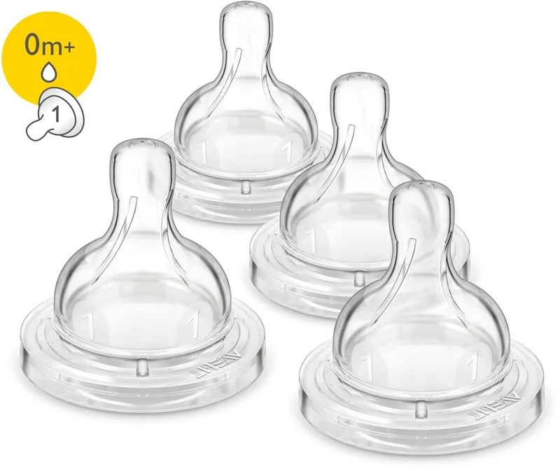 Anti-colic Baby Bottle Newborn speen 4-pack van Philips Avent in Transparant – productfoto