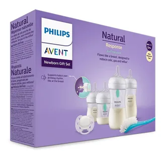 Babyflasche Natural Response Flaschen-Set Air-Free Ventil SCD657/11, 4 Flaschen mit AirFree-Ventil, ultra soft Schnuller, Flaschenbürste von Philips Avent in Weiß – Produktfoto 2 von 3