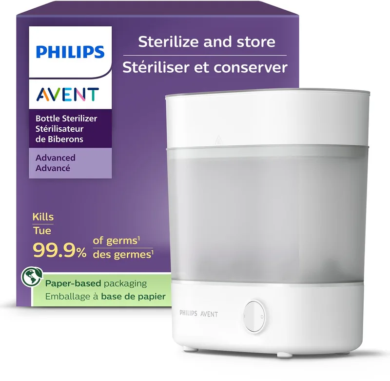 Flessen Sterilisator - 6 Flessen - Snel en effectief reinigen - SCF291/00 de Philips Avent en Wit – photo produit