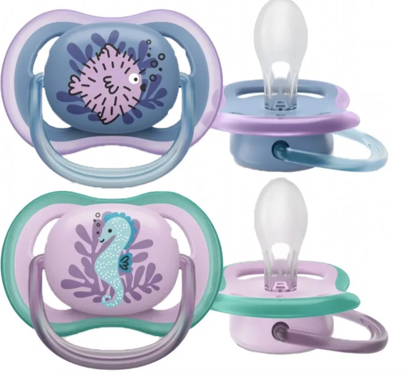 Fopspeen 6-18M Ultra Air Dieren Mix (2 stuks) Paars/roze van Philips Avent in Meerkleurig – productfoto