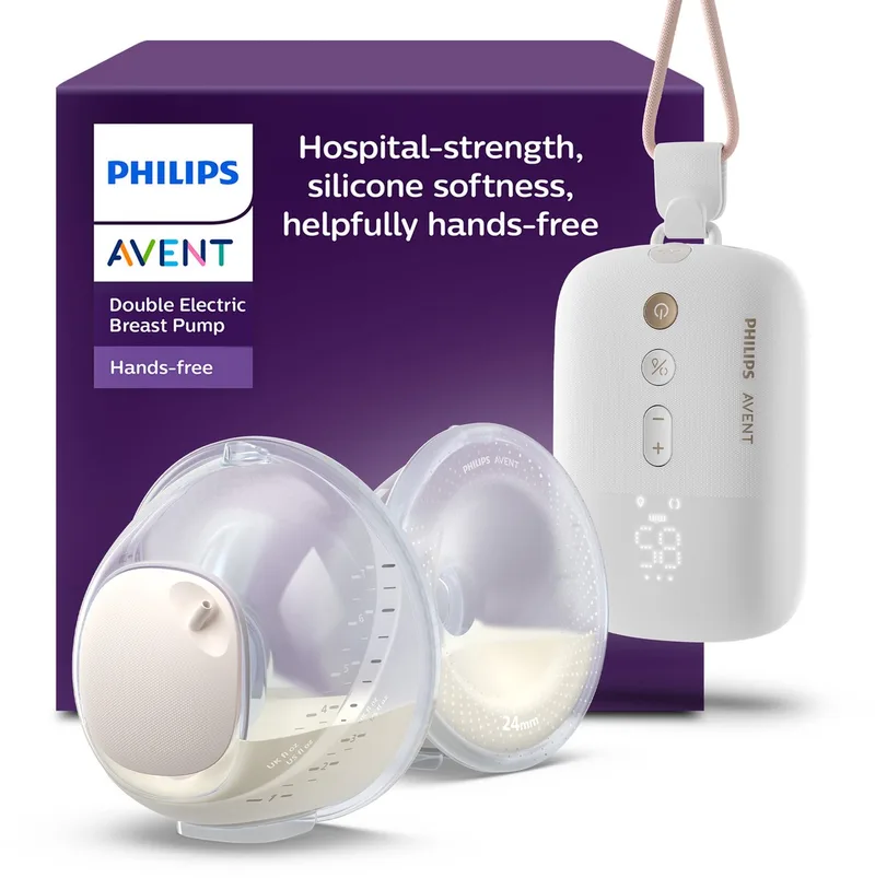 Handsfree Dubbele Elektrische Draagbare Borstkolf - Comfortabele & Krachtige Motor - Ultralichte Transparante Cups - SCF532/11 fra Philips Avent i Wit beige – produktbillede