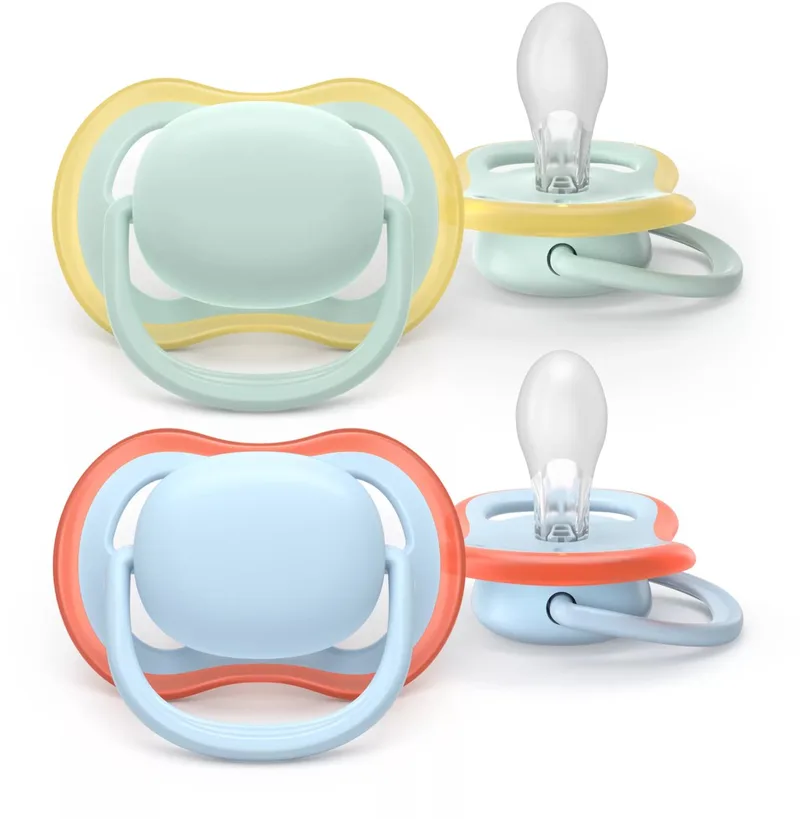 Merkloze Orthodontische Baby Speen 2 Stuks | 0-6 Maanden by Philips Avent in Blue, Green – product photo