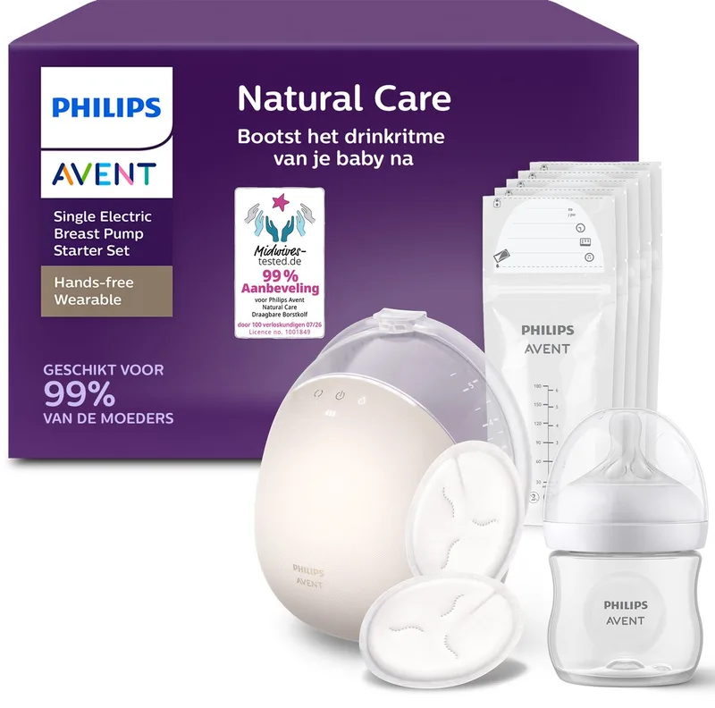 Natural Care - Borstkolf - Enkel Elektrisch - Handsfree - Lekvrij - Draadloos - SCF494/21 by Philips Avent in Beige wit – product photo