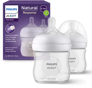 Natural Response babyfles 125ml – Flow 2 - 2 flessen - Newborn - SCY900/02 von Philips Avent in Transparent – Produktfoto 1 von 2