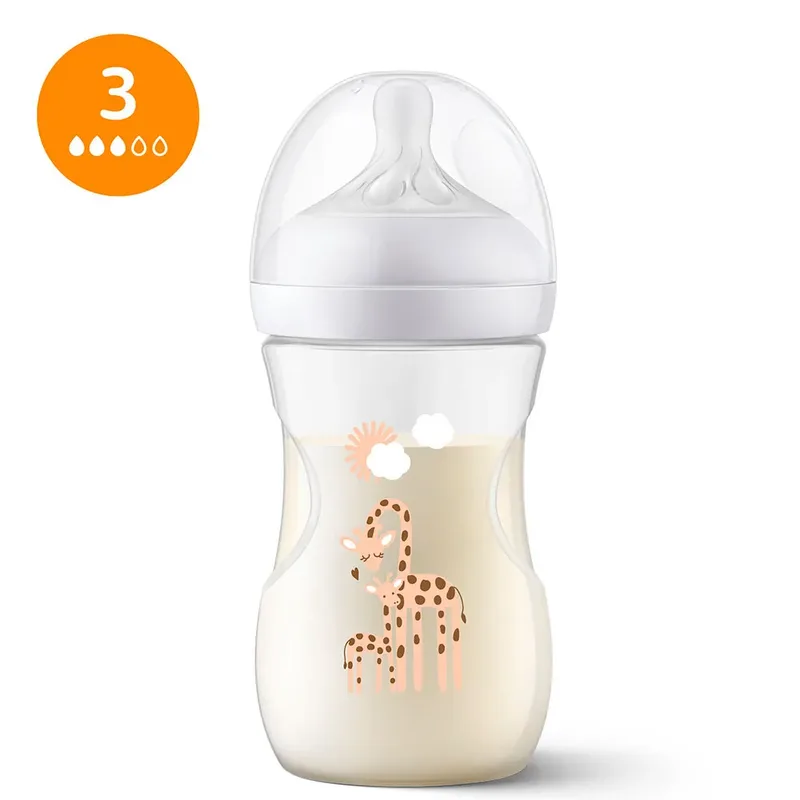 Natural Response babyfles – 260 ml – flow 3 – Giraffe - SCY903/66 von Philips Avent in Transparent – Produktfoto 2 von 6