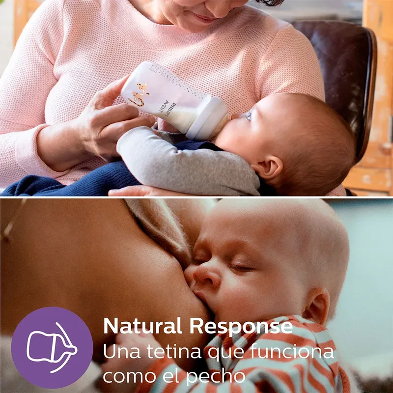 Natural Response babyfles – 260 ml – flow 3 – Giraffe - SCY903/66 von Philips Avent in Transparent – Produktfoto 3 von 6