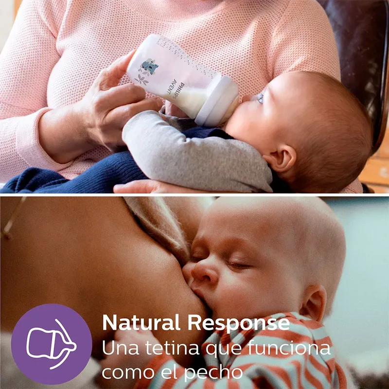 Natural Response babyfles – 260 ml – flow 3 – Koala – 1 fles - SCY903/67 von Philips Avent in Transparant koala – Produktfoto 3 von 6