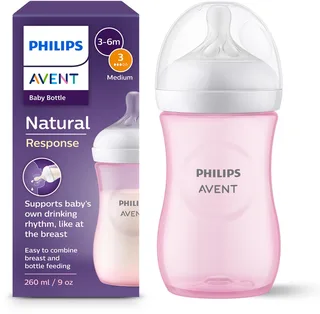 Natural Response Babyfles 260 ml – Flow 3 – Roze-1 fles - SCY903/11 by Philips Avent in Pink – product photo 1 of 2