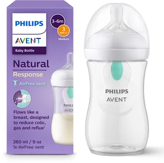 Natural Response babyfles 260ml – Flow 3 - Anti-koliek- 1 fles - SCY673/01 by Philips Avent in Transparent – product photo 1 of 2