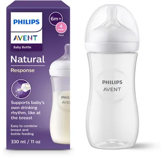 Natural Response Babyfles 330ml – Flow 4- 1 fles - SCY906/01 by Philips Avent in Transparent – product photo 1 of 2