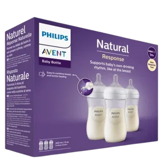 Natural Response Babyflessen 260ml – Flow 3- 3 flessen - SCY903/03 von Philips Avent in Transparent – Produktfoto 2 von 2