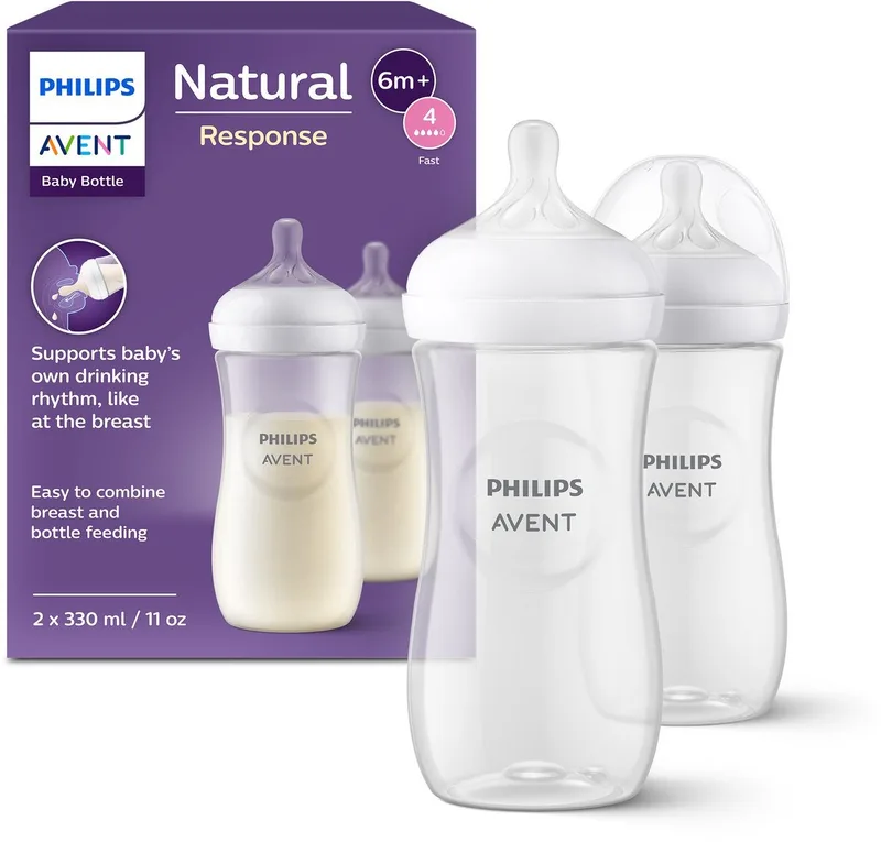 Natural Response Babyflessen 330ml – Flow 4- 2 flessen - SCY906/02 von Philips Avent in Transparent – Produktfoto 2 von 4