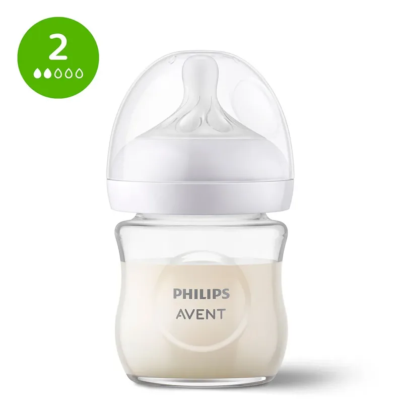 Natural Response Fles Glas - 120ml – Flow 2 – BPS vrij- 1 fles - Newborn - SCY930/01 von Philips Avent in Transparent – Produktfoto 2 von 5
