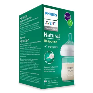 Natural Response Fles Glas - 120ml – Flow 2 – BPS vrij- 1 fles - Newborn - SCY930/01 von Philips Avent in Transparent – Produktfoto 5 von 5
