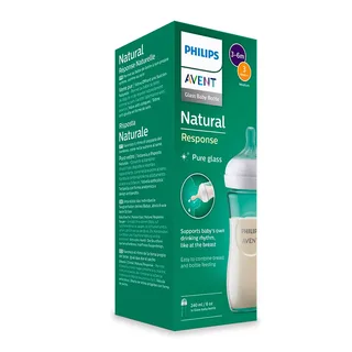 Natural Response Glazen Babyfles – 240ml – Flow 3 – BPS vrij- 1 fles - SCY933/01 by Philips Avent in Transparent – product photo 5 of 5