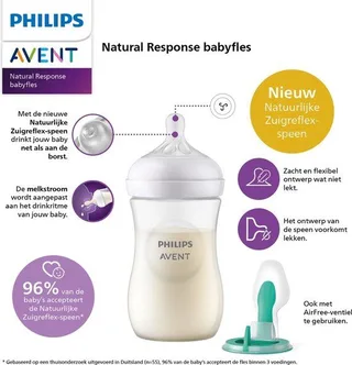 Natural Response Glazen Fles - Startersset voor pasgeboren baby's SCD878/11 by Philips Avent in Transparent – product photo 4 of 4