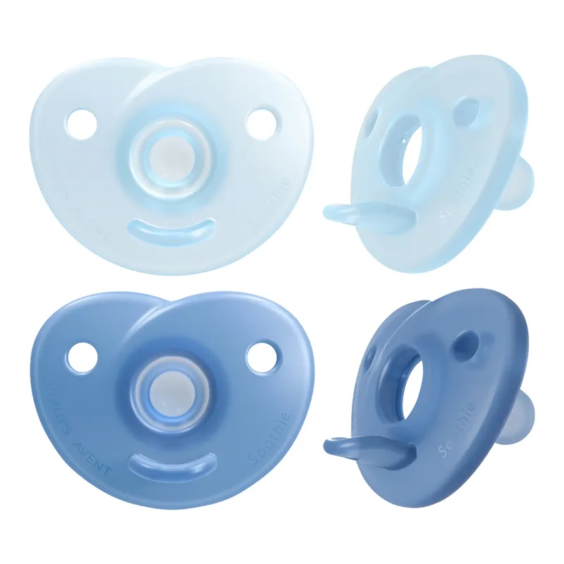 Philips Avent fopspeen Soothie 0-6M, 2-pack van Philips Avent in Blauw, 5 × 10,8 × 12,6 mm – productfoto 1 van 2