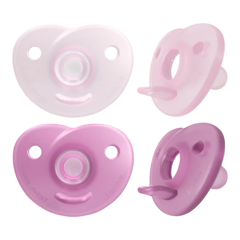 Philips Avent fopspeen Soothie 0-6M, 2-pack van Philips Avent in Roze, 5 × 10,8 × 12,6 mm – productfoto 1 van 2