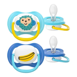 Philips Avent ultra air happy fopspeen, 6-18M, 2-pack van Philips Avent in Blauw, 5 × 10,8 × 12,5 mm – productfoto 1 van 3