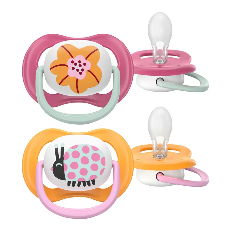 Philips Avent ultra air happy fopspeen, 6-18M, 2-pack van Philips Avent in Rood, 5 × 10,8 × 12,5 mm – productfoto 1 van 3