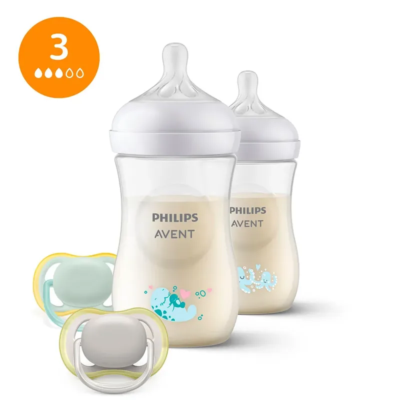 Philips Avent 4-tlg. Babyflaschen-Set, Natural Response, ab Geburt de Philips Avent en Transparent, 20,8 mm – photo produit 2 sur 6