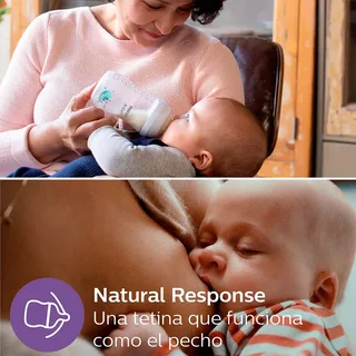 Philips Avent 4-tlg. Babyflaschen-Set, Natural Response, ab Geburt de Philips Avent en Transparent, 20,8 mm – photo produit 3 sur 6