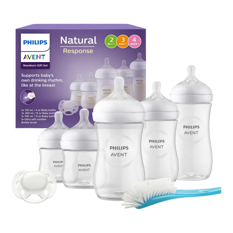 Philips Avent 5-tlg. Starter-Set, Natural Response, Flaschen, ab Geburt de Philips Avent en Transparent – photo produit