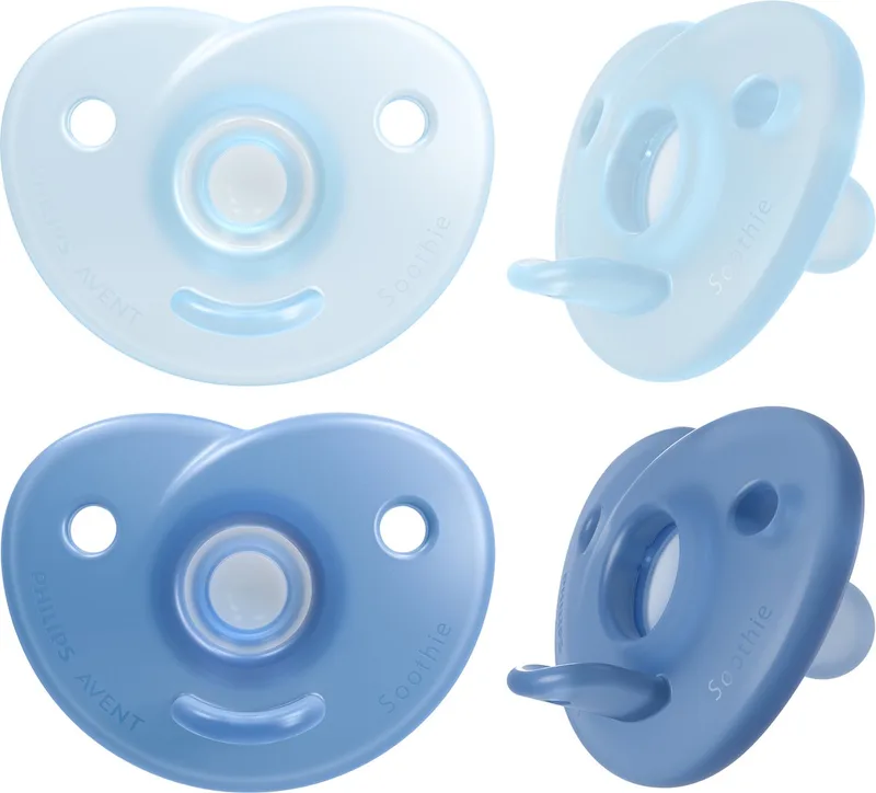 Soothie Fopspeen - 0 tot 6 Maanden - 2 Speentjes - Blauw/Donkerblauw - SCF099/21 van Philips Avent in Blauw – productfoto