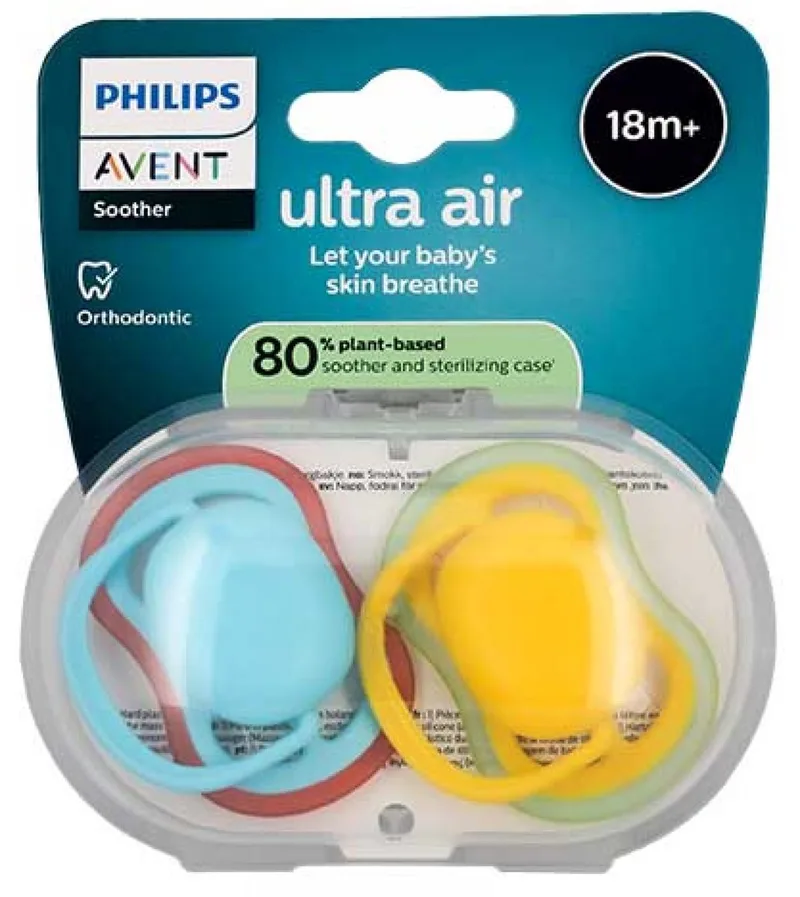 Ultra Air 2 Orthodontische Fopspenen 18 maanden en ouder (Kleur : Blauw) van Philips Avent in Meerkleurig – productfoto