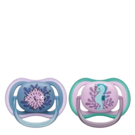 Ultra Air Siliconen Fopspenen 6–12 Maanden Baby Girl – 2 stuks van Philips Avent – productfoto