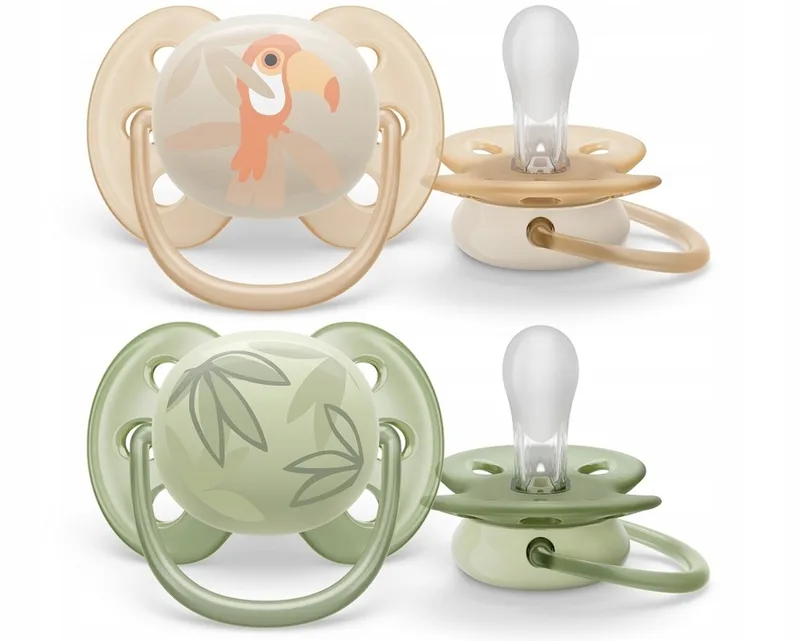 Ultra Soft Speen 0-6M Jongen Ademend + Etui SCF091/07 by Philips Avent in Beige, Green – product photo