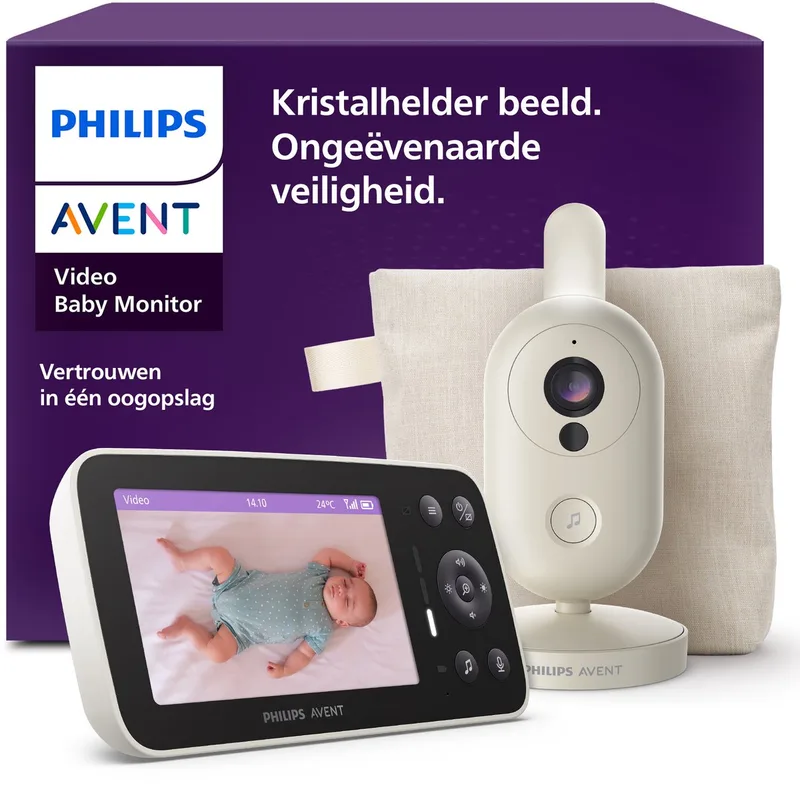 Videobabyfoon – 400 m bereik- tot 60 uur batterijduur - witte ruis - 4,5-inch kleurenscherm -HD-camera met 4x zoom - zonder wifi - SCD871/26 von Philips Avent in Weiß – Produktfoto