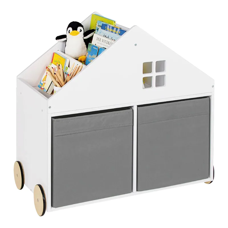 Bücherregal Haus mit Rollen de Pinolino en Blanc, 74 × 69 mm – photo produit