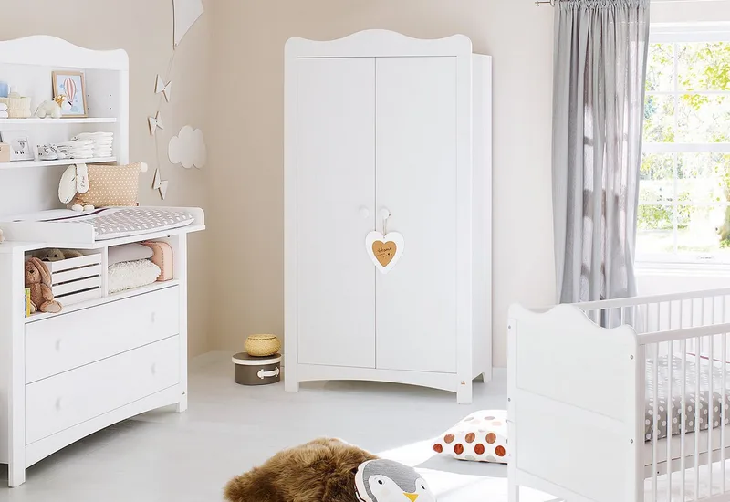 Kinderkleiderschrank Kleiderschrank 'Florentina' fra Pinolino i Hvid – produktbillede 3 af 3