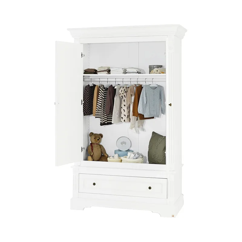 Kleiderschrank Emilia 2-türig van Pinolino in Wit, 1280 × 2080 mm – productfoto