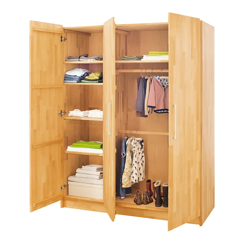 Kleiderschrank Natura groß 3-türig van Pinolino in Naturel, 141 × 182 mm – productfoto