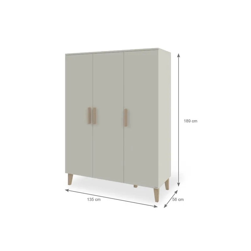 Kleiderschrank Tami groß van Pinolino in Beige, 135 × 189 mm – productfoto
