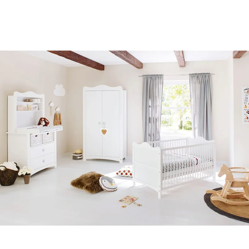 Pinolino 3-tlg. Babyzimmer Florentina breit mit Regal de Pinolino en Blanc – photo produit 1 sur 3