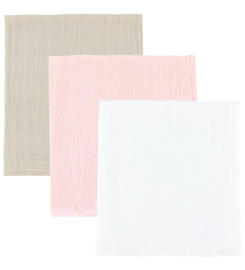 Hydrofiele Doek - 3-pack - 65x65 cm - Gesluierd Rose by Pippi Baby – product photo