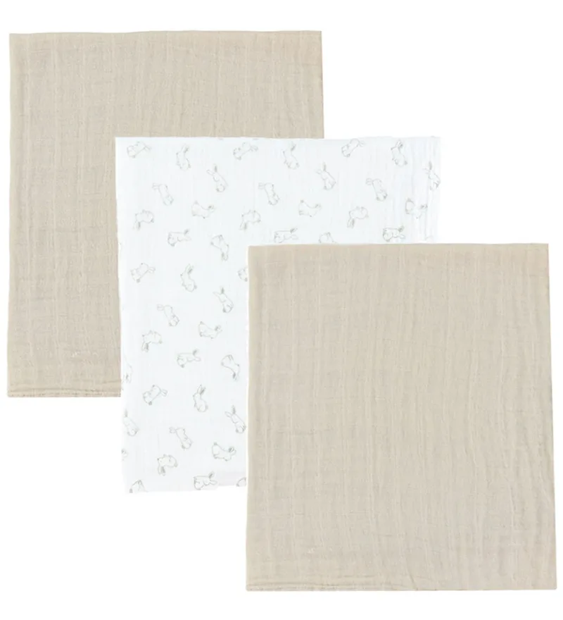 Hydrofiele Doek - 3-pack - 65x65 cm - Peyote fra Pippi Baby – produktbillede