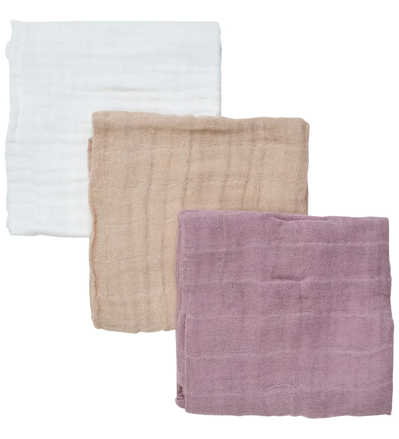 Hydrofiele Doek - 3-pack - 65x65 cm - Quail fra Pippi Baby – produktbillede